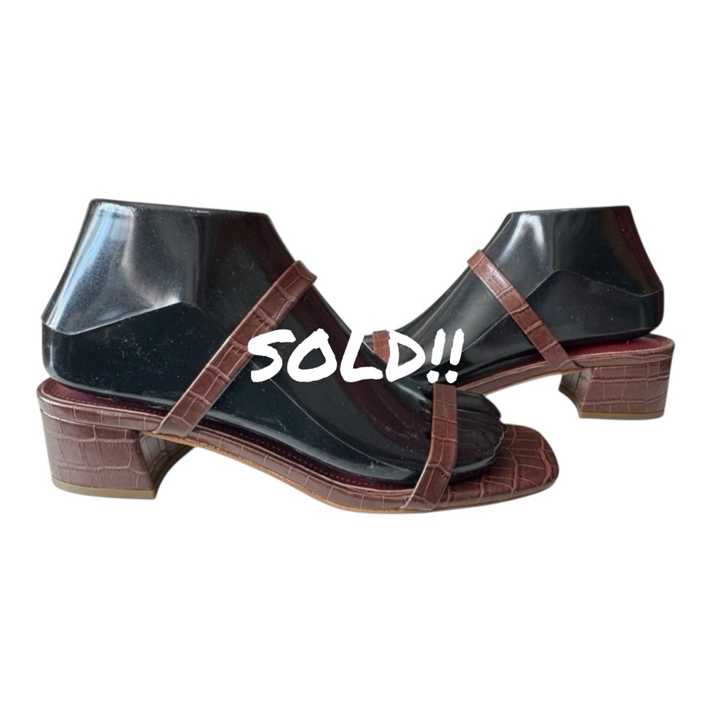 NWOT Marc Fisher Caylon Sandal - Marsala Croco Embossed - Women’s 7
